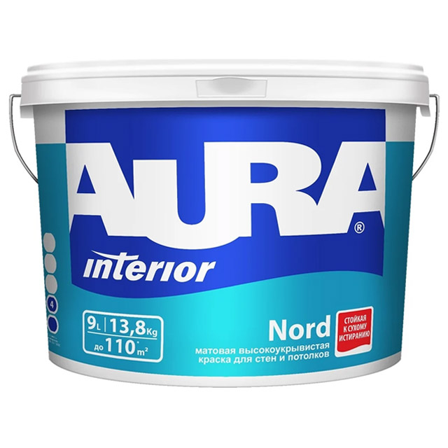 Краска "AURA  Nord" 9л