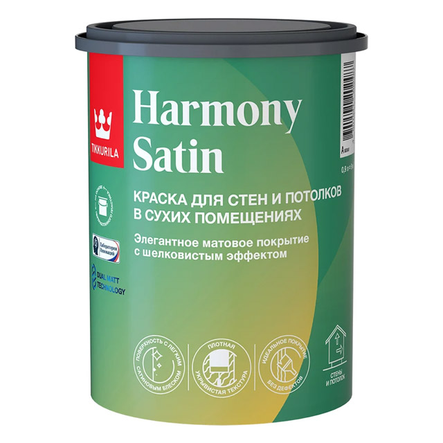 Краска интерьерная HARMONY SATIN A мат 0,9л