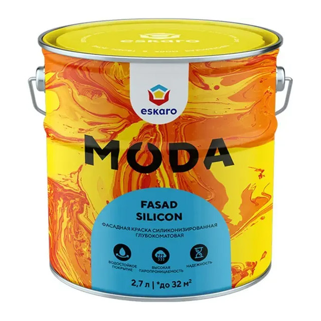 Краска "Eskaro MODA Fasad Silicon TR" 2,7л