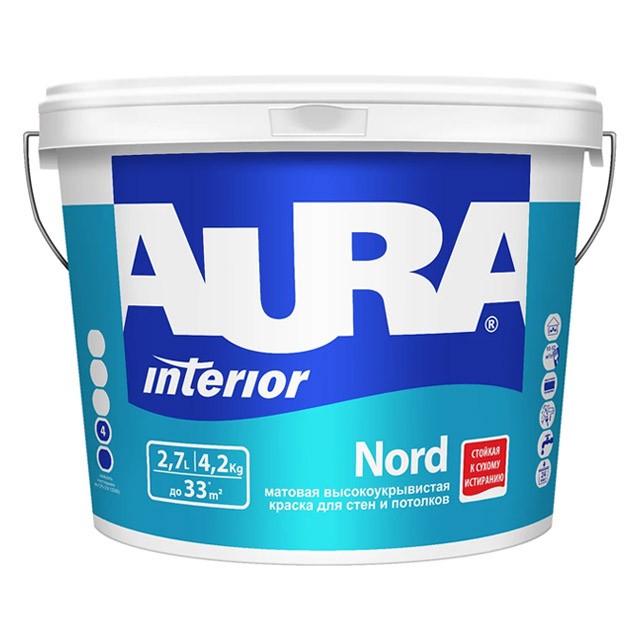 Краска "AURA  Nord" 2,7л